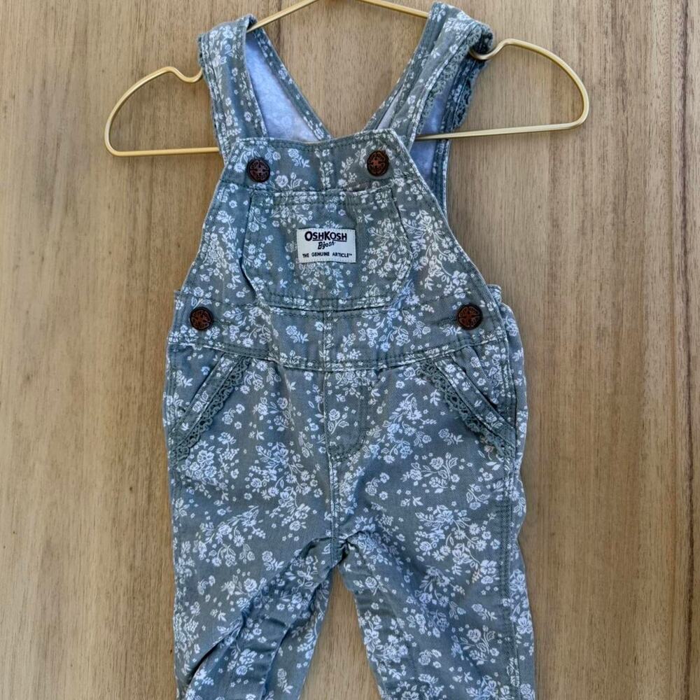 Oshkosh bgosh blue floral overalls